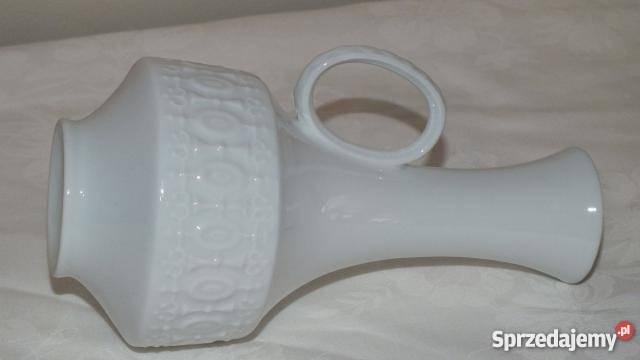 Biały ręcznie robiony ceramiczny wazon Inowrocław