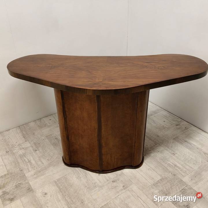 Biurko bumerang art deco design orzech lata 50te