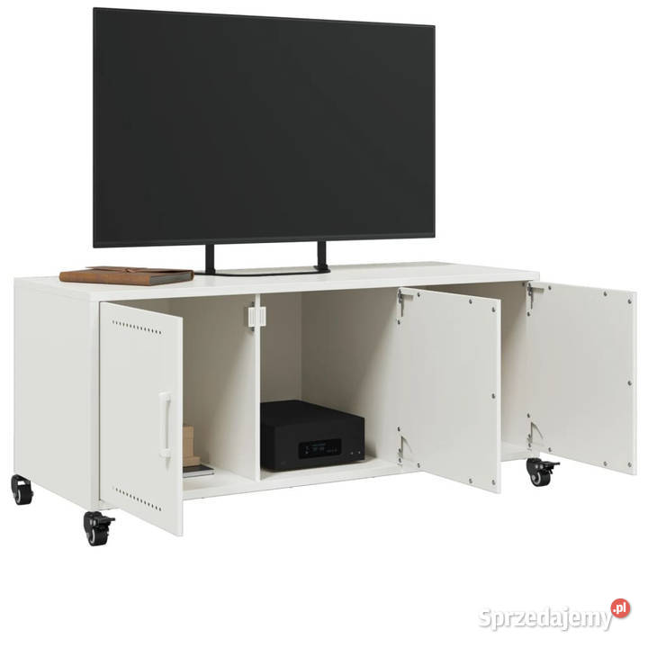 Szafka RTV biała 1005x39x435 stal WM846649