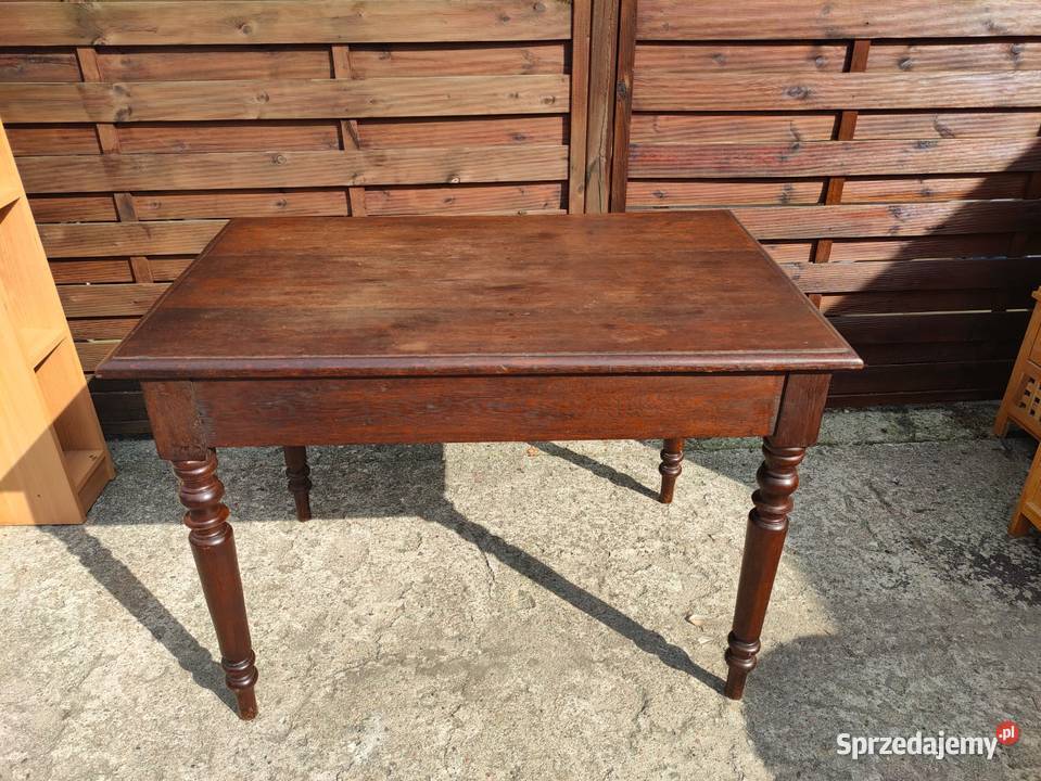 Stół drewniany toczone nogi antyk vintage Warszawa