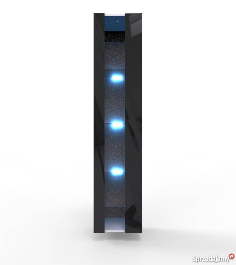 VIGO biało czarna witryna oszklona LED Meble Rzepiczna