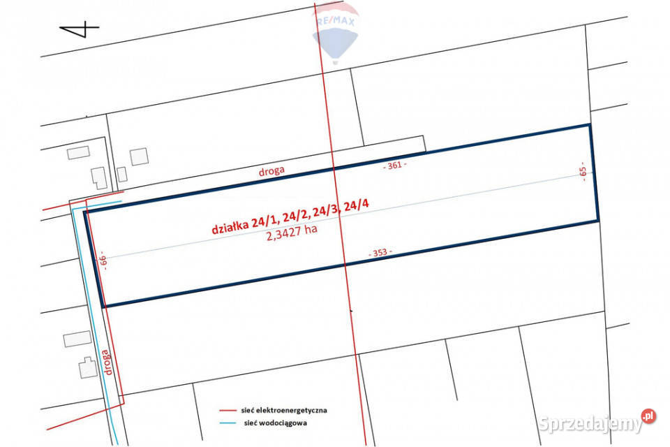 Działka siedliskowa 234 ha GrzmiącaŻabia Wola utwardzona