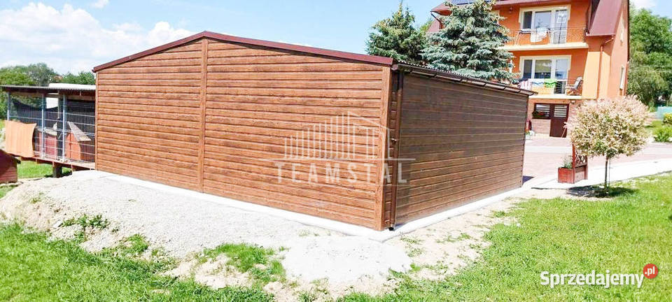 GARAŻ BLASZANY 7m x 7m wnęka 2x Brama drzwi Koszalin
