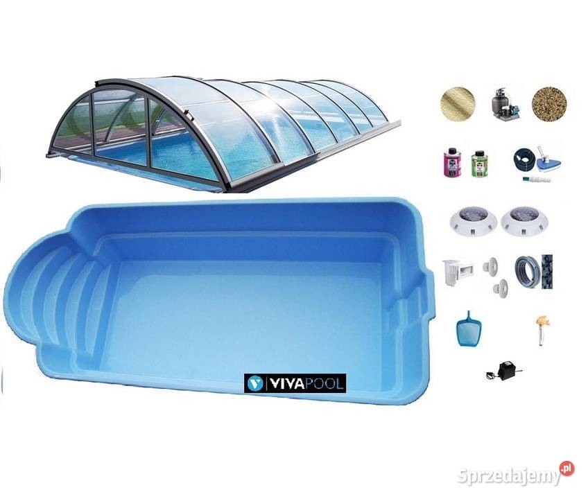 Basen wkopywany zadaszenie osprzęt zestaw