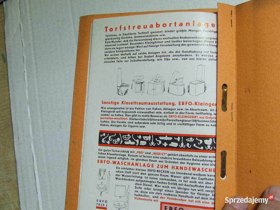 ERFO Fabrik stary katalog sanitariaty WC wojenne miękka Czeladź