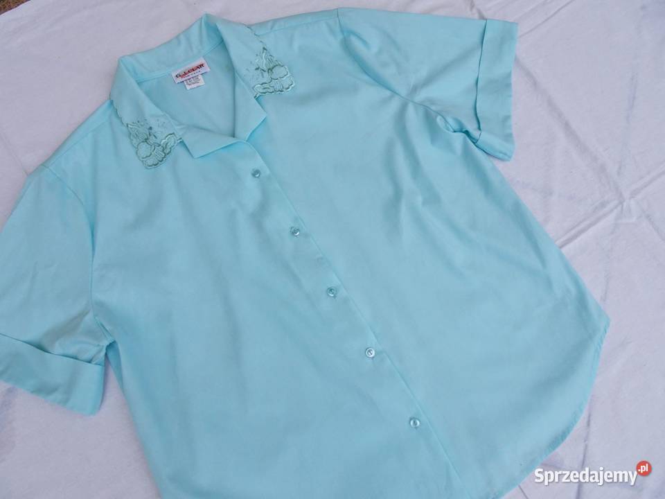 GJ CLAR koszula turkusowa Haft 46 48 USA Bluzki i koszule Nowy Sącz