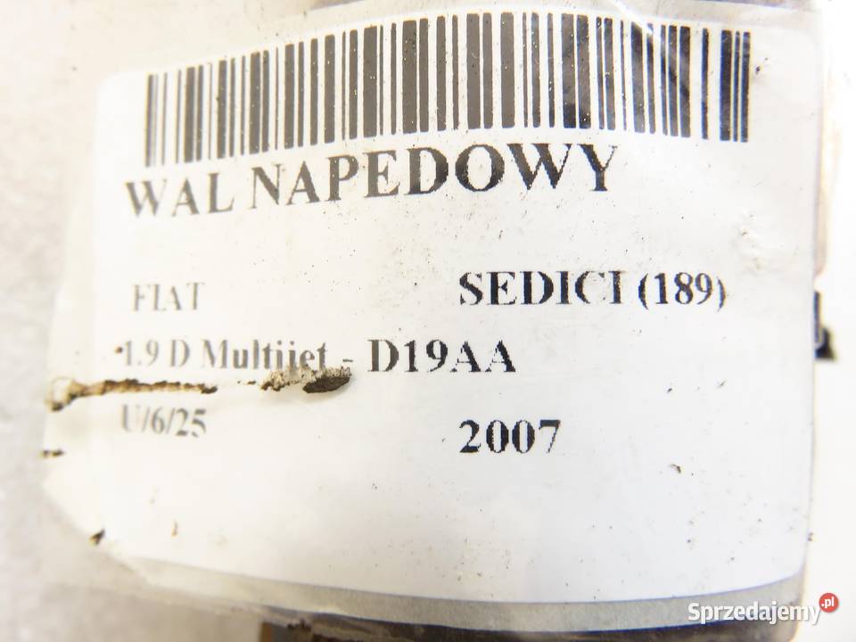 WAŁ NAPĘDOWY FIAT SEDICI 19 D Multijet D19AA sprzedam