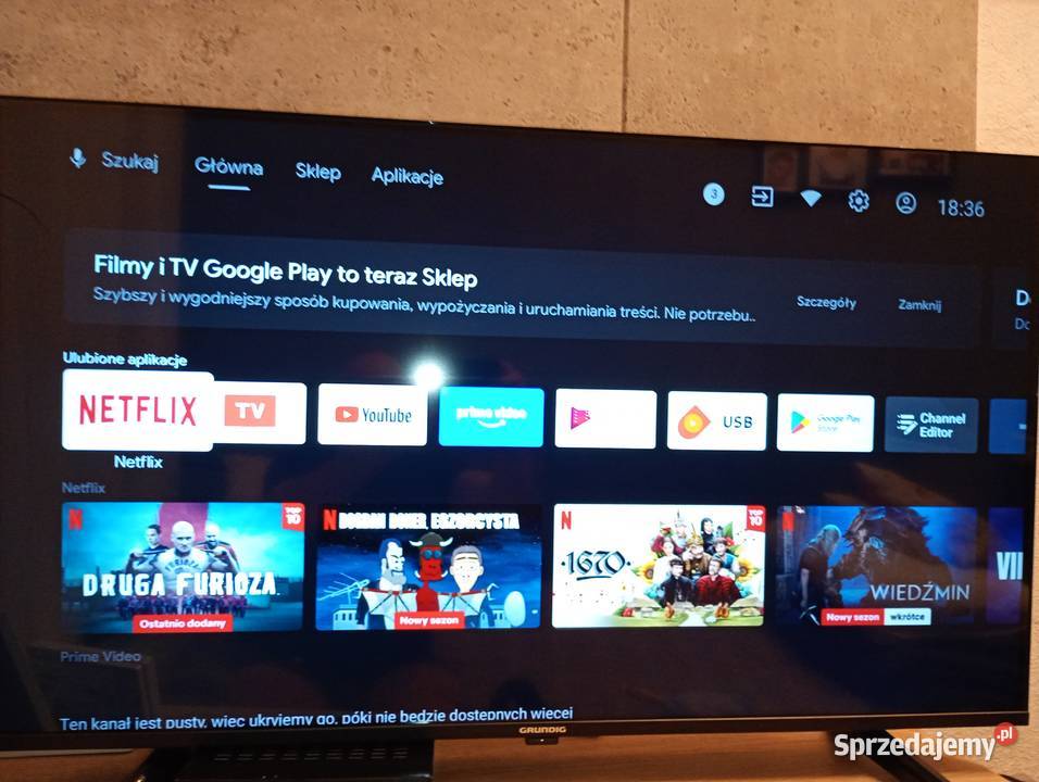 Telewizor LED Grundig 43 cale z Androidem Smart Nakło nad Notecią