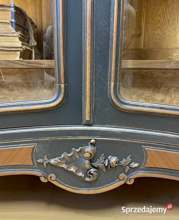 BIBLIOTEKA 2drzwiowa witryna antracyt Louis XV mazowieckie Warszawa