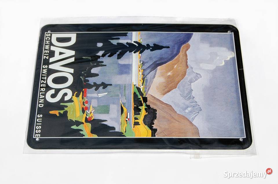 Szyld pocztówka Davos Szwajcaria Embalit lubelskie sprzedam