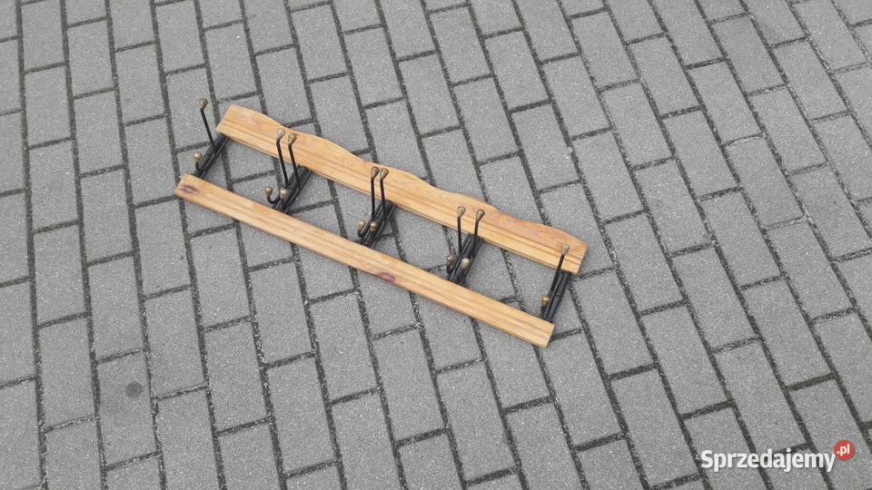 Stary wieszak ścienny składany PRL design lata