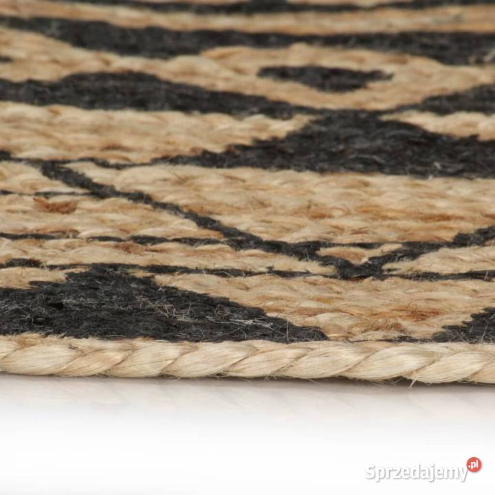 vidaXL Ręcznie wykonany dywanik juta czarny Warszawa