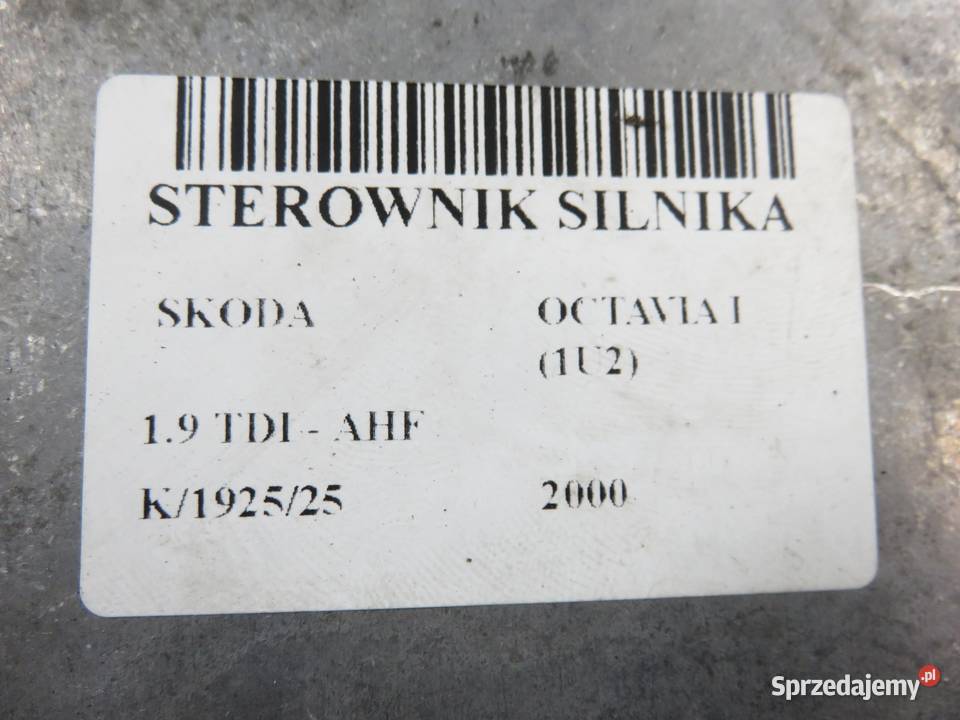STEROWNIK SKODA OCTAVIA I 1U2 19 TDI AHF osobowe małopolskie