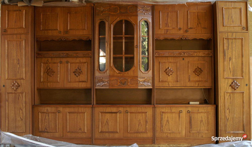 Segment dębowy meblościanka dębowa regał dębowy Warszawa