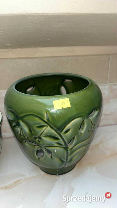 Doniczka osłonka Z dziurkami zielona Gdańsk