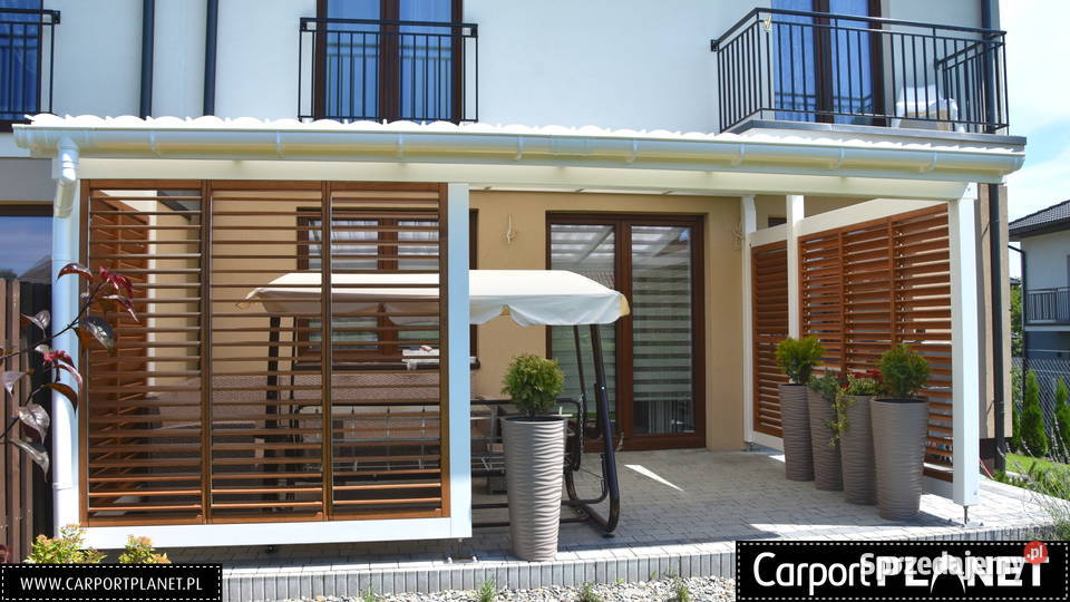Zadaszenie tarasu wykonane z drewna klejonego na Budownictwo i akcesoria Opole