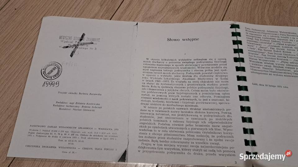 Fizjologia człowieka w zarysie Władysław Z Warszawa sprzedam