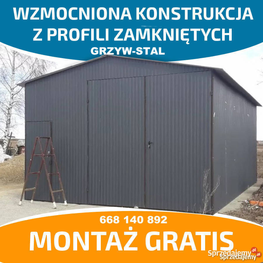 Wysoki Garaż Grafitowy KonstrukcjaMagazyn Wiata 202zł/m2 Pszczyna