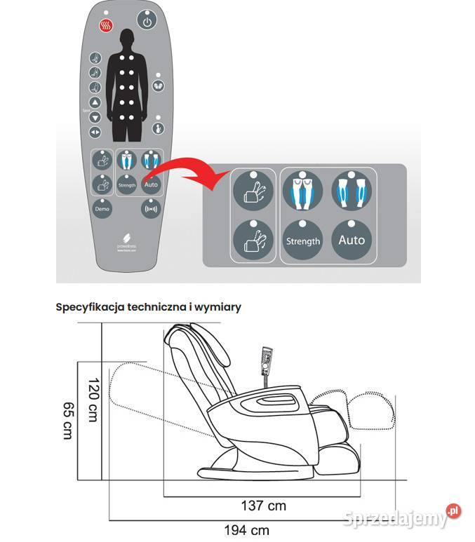 Paris fotel masujący prowellness do masażu Kępno