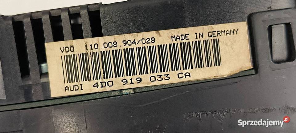 LICZNIK ZEGAR AUDI A8 D2 4D0919033CA Pozostałe Lipno