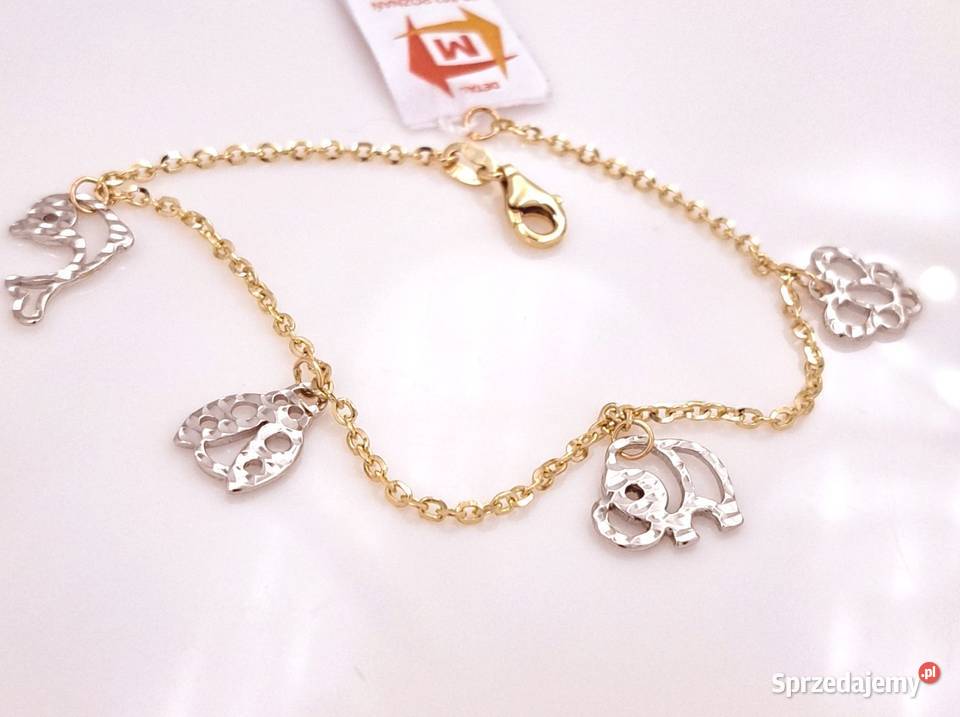 25 Bransoletka Złota pr585 z Wisiorkami Charmsy Poznań