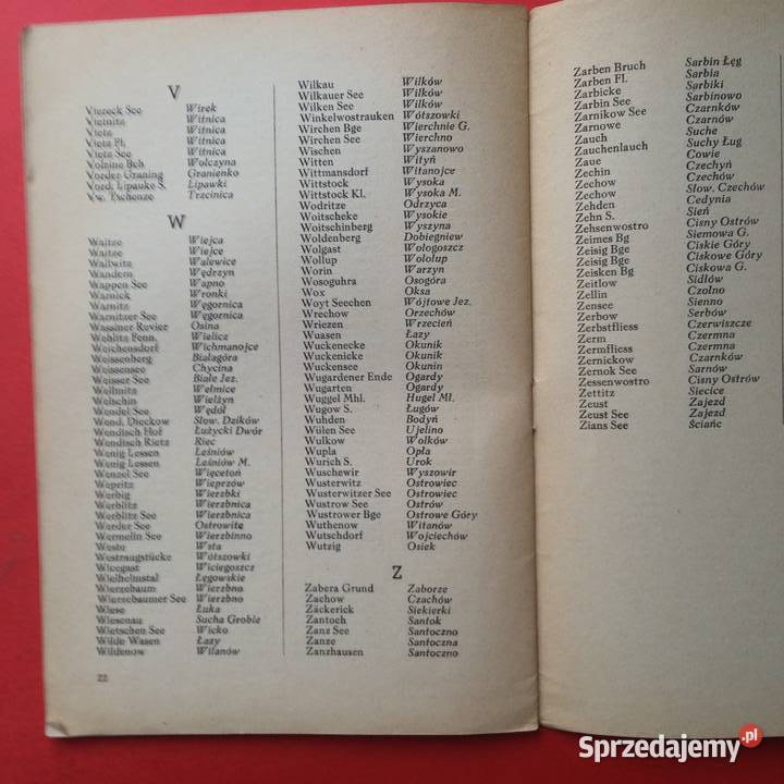 2159 Słowniczek Nazw Miejscowości Ziemi sprzedam