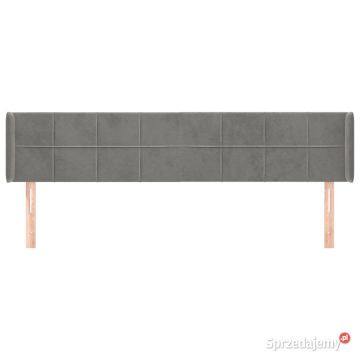 Zagłówek uszak jasnoszary 183x16x7888 aksamit mazowieckie