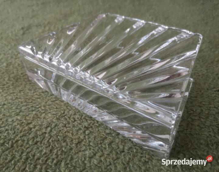 Masywny serwetnik kryształowy American Cut