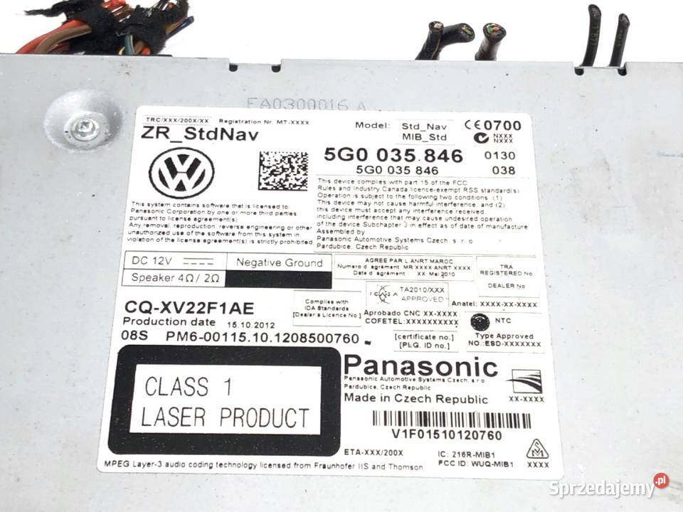 CZYTNIK NAWIGACJI VW GOLF VII 5G0035846