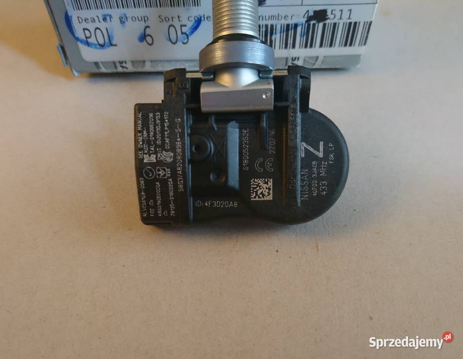 Czujnik ciśnienia w kole koła NISSAN 407003JA0B mazowieckie Warszawa sprzedam