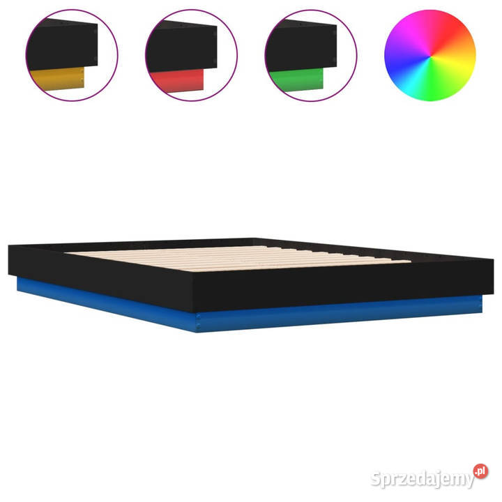 Rama łóżka z oświetleniem LED czarna 160x200 mazowieckie Warszawa
