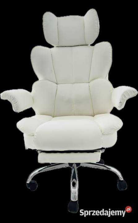 Ergonomiczne krzesło biurowe białe ze skóry PU Bielsko-Biała sprzedam