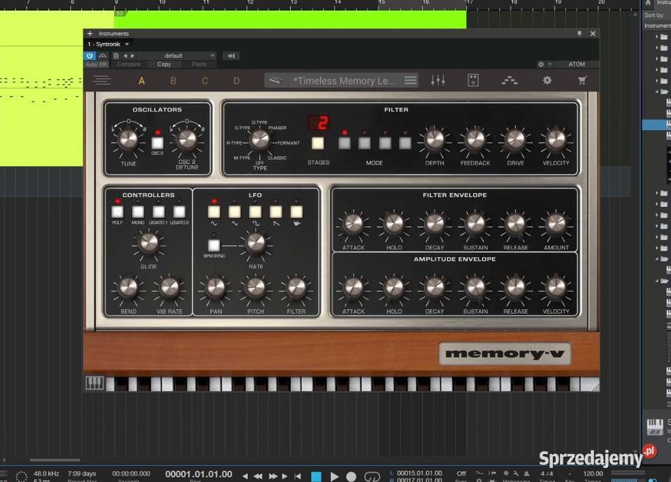 Ik Multimedia syntronik MemoryV vst Memorymoog warmińsko-mazurskie Olsztyn