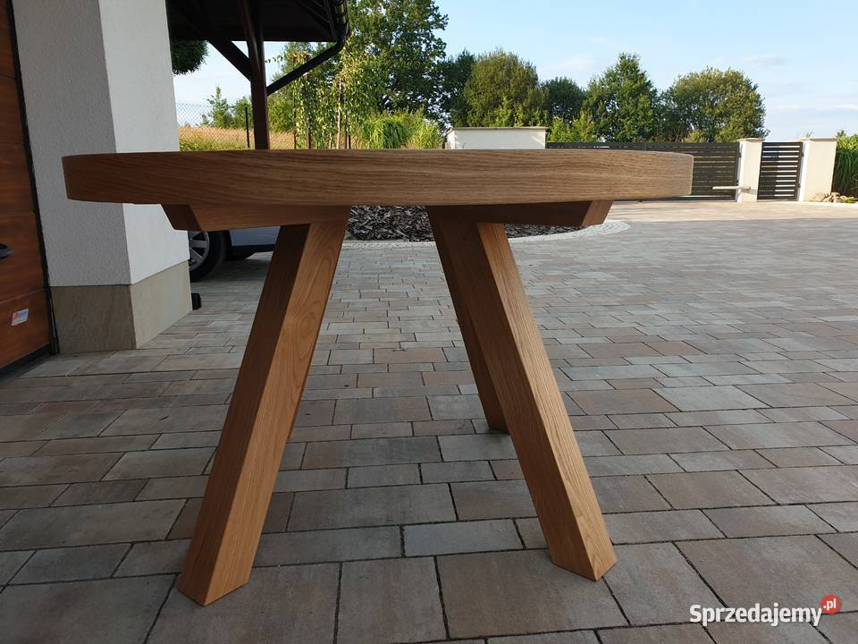 stół okrągły dębowy 100 rozkładany Krosno