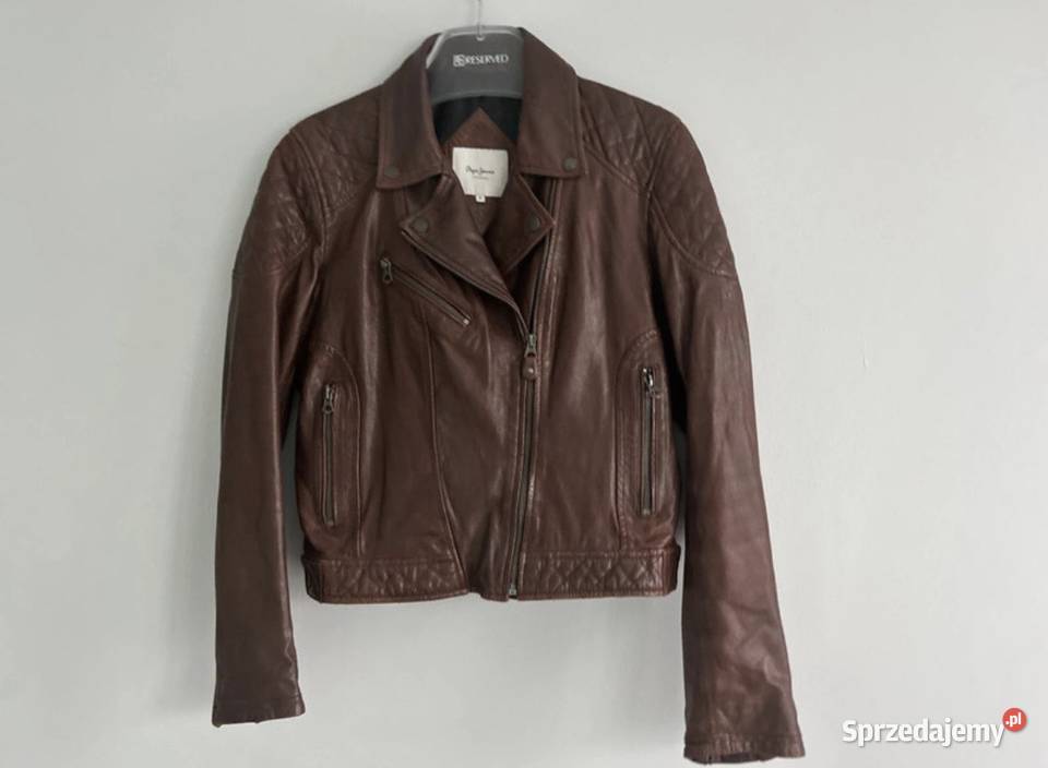Ramoneska Pepe Jeans Alba M kurtka skórzana brązowy/beżowy Wyszków sprzedam