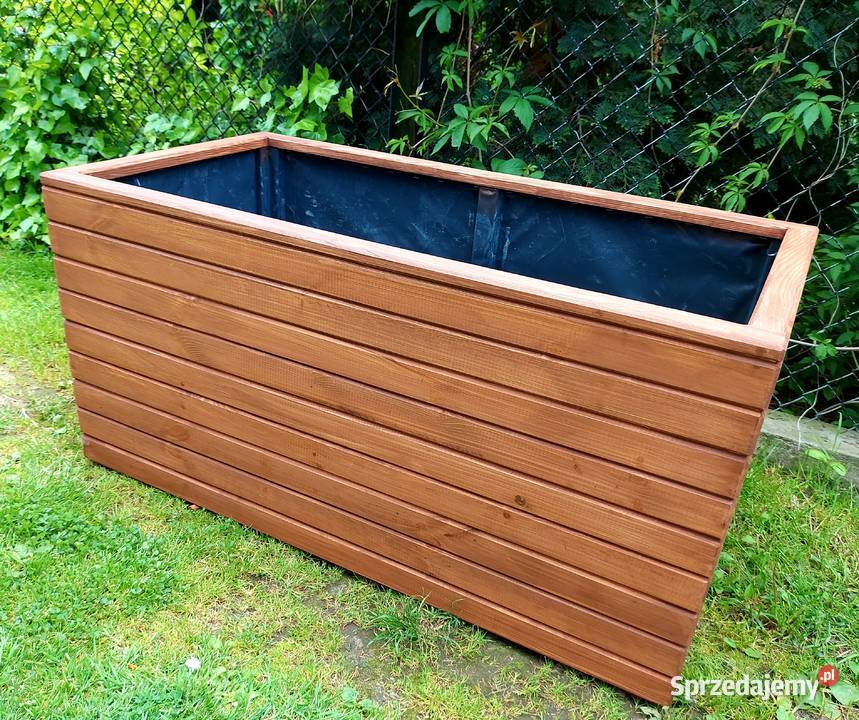 Donica drewniana ogrodowa duża skrzynia 90x60x40 Radomsko