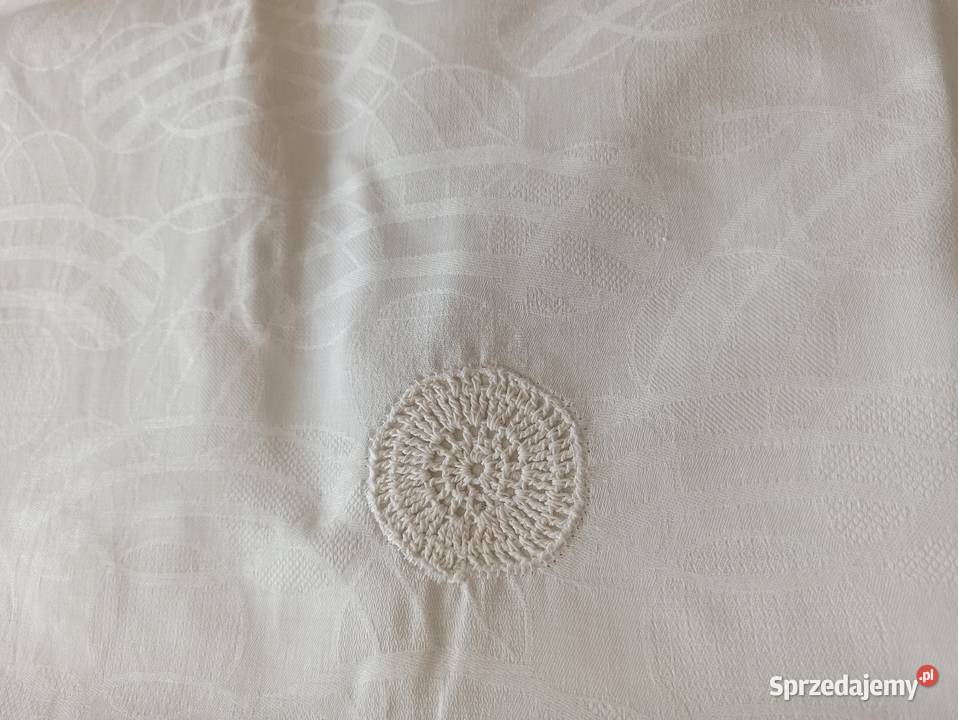 Obrus biały 100 bawełna PRL 180X130 Obrusy Białystok sprzedam