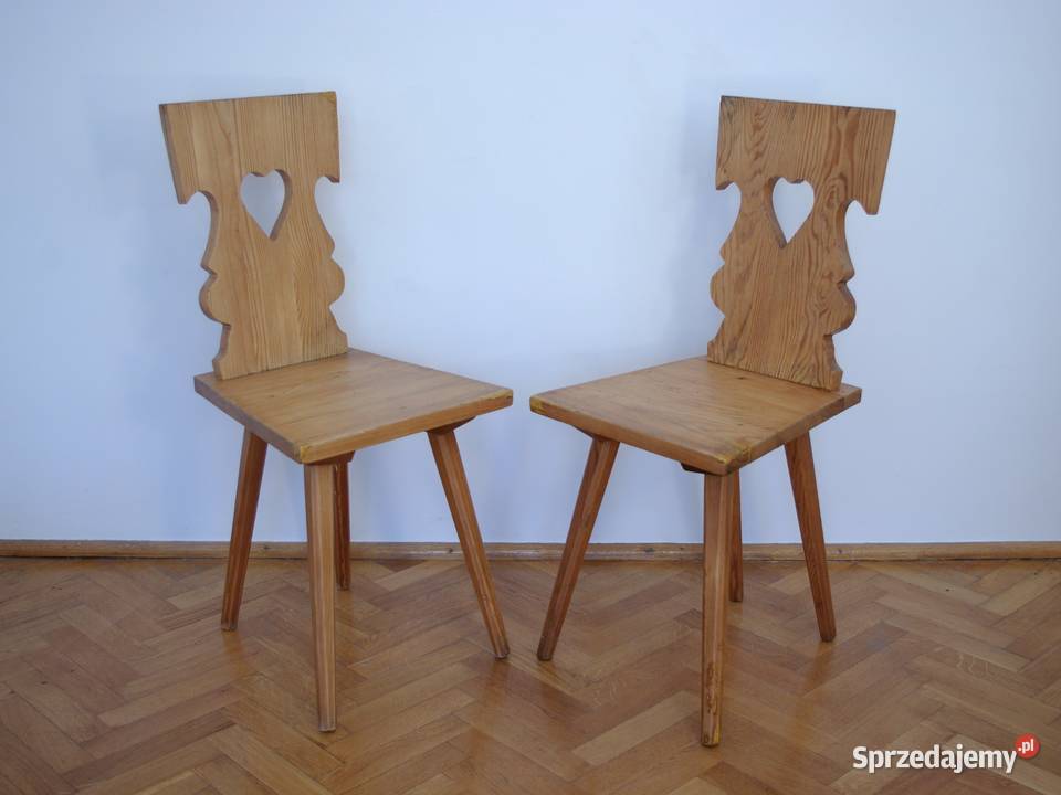 Krzesła drewniane Cepelia ludowe regionalne pomorskie Gdańsk sprzedam