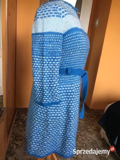 Suknia damska dziergana druty robota własna 4648 lubuskie Zbąszynek