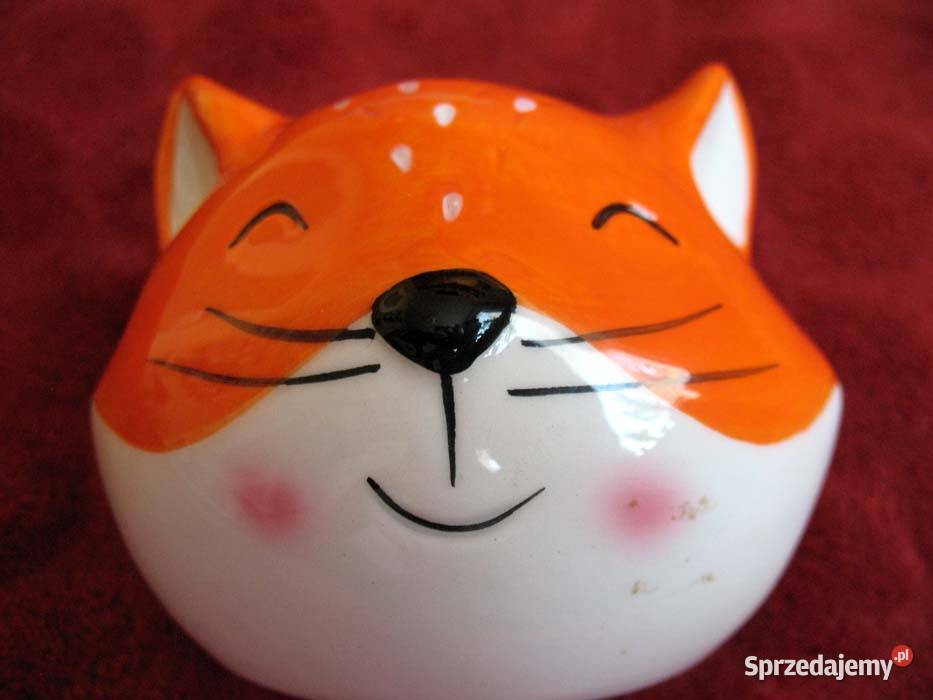 Lis rudzielec skarbonka 7 x 9 x 7 Porcelana mazowieckie