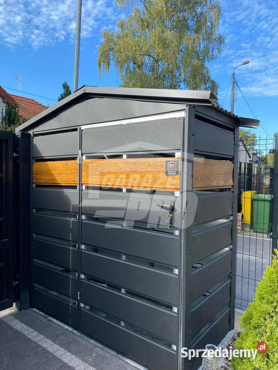 Wiata śmietnikowa 15x05m antracyt drewnopodobny Piła