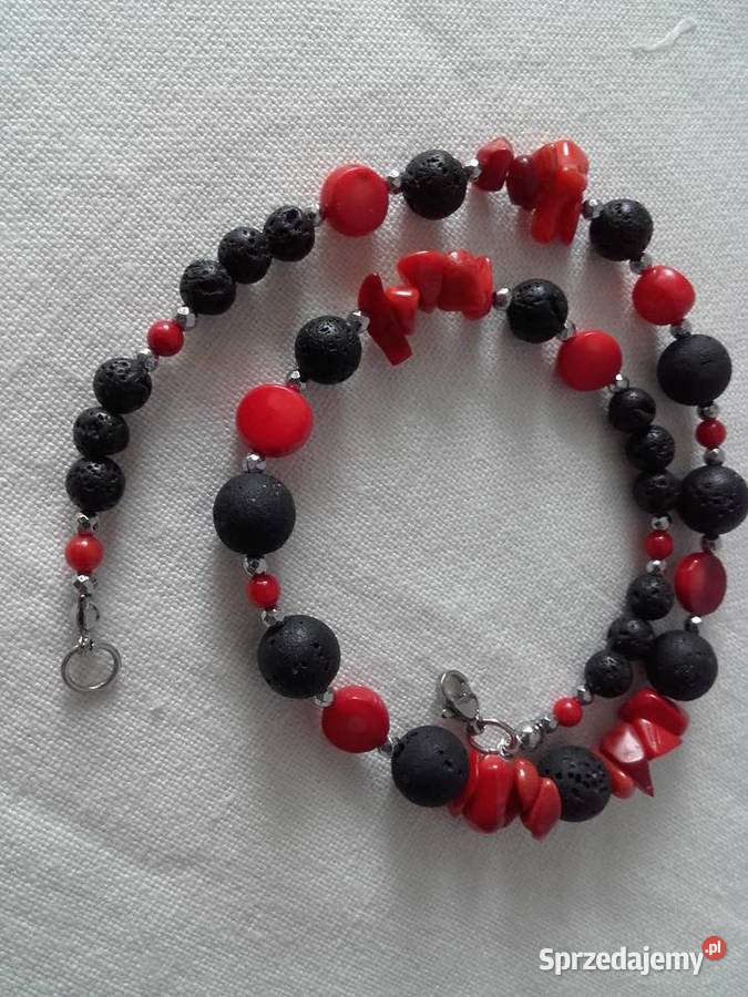 Naszyjnik koral lawa Warszawa