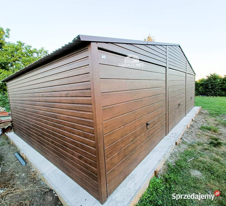GARAŻ BLASZANY 9m x 6m DWUSPAD 3x BRAMA UCHYLNA Łapanów