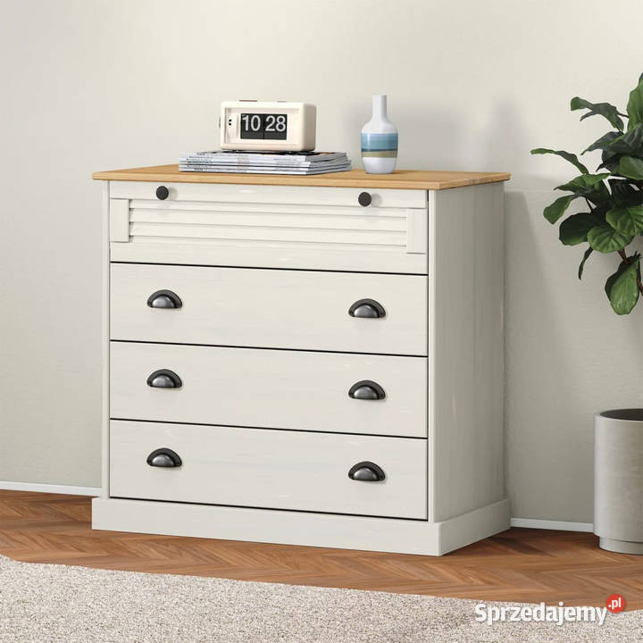 Komoda VIGO biała 80x40x76 lite drewno sosnowe Warszawa