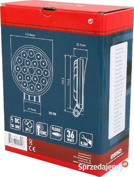 Lampa robocza LED okrągła 36W 2850 lm 1030V Kamionna