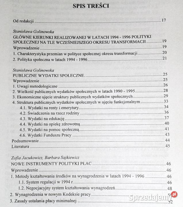 Polityka społeczna w latach 19941996 S Pozostałe