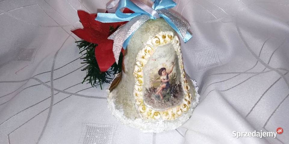 Duży dzwonek styropianowy handmade decoupage Warszawa