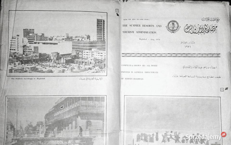 Irak oryginalna mapa Iraku z 1976 roku Chełm