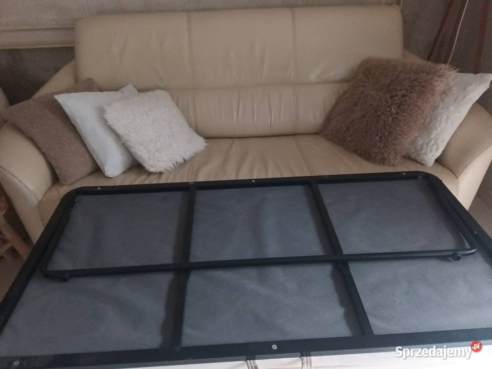 Kanapa sofa rozkładana skóra I 2 fotele skóra