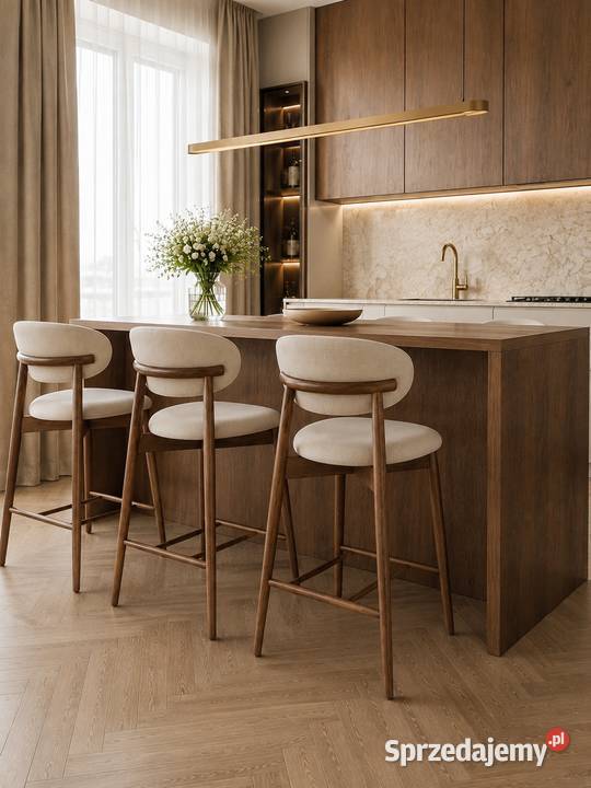 Designerski Hoker Drewniany OLIVIA Nowoczesne Warszawa